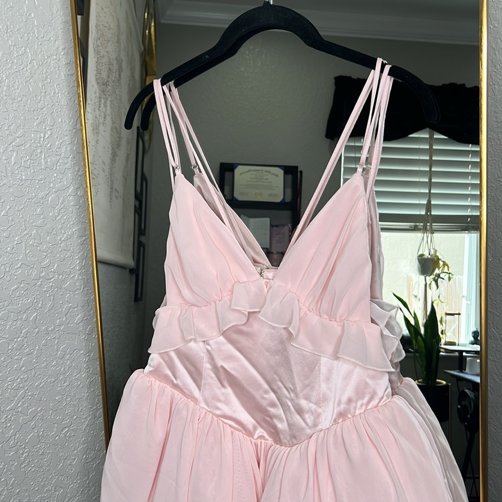 House of Cb ‘Amaris’ Ballerina Pink Baby Doll Mini Dress - Picture 4 of 7